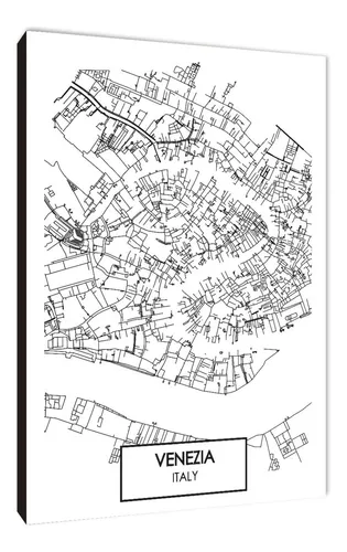 Cuadros Mapa Venecia Varios Modelos 20x29