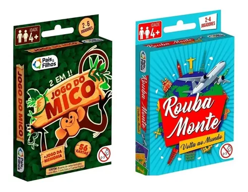 Jogo Rouba Monte Volta Ao Mundo + Jogo Do Mico Pais E Filhos