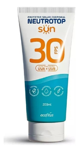 Protetor Solar Corporal Neutrotop Sun Fps30 200ml - Ecofitus