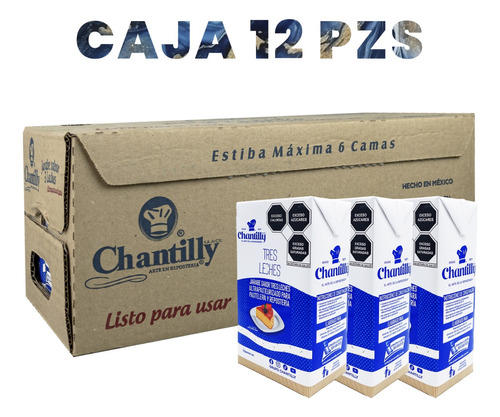 Jarabe Tres Leches Chantilly 1 Lt C/u Paquete 12 Piezas 