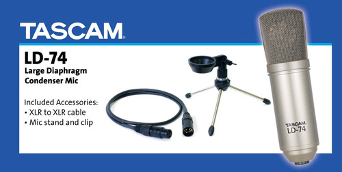 Kit Profesional Microfono Condensador Tascam Cable, Base Etc