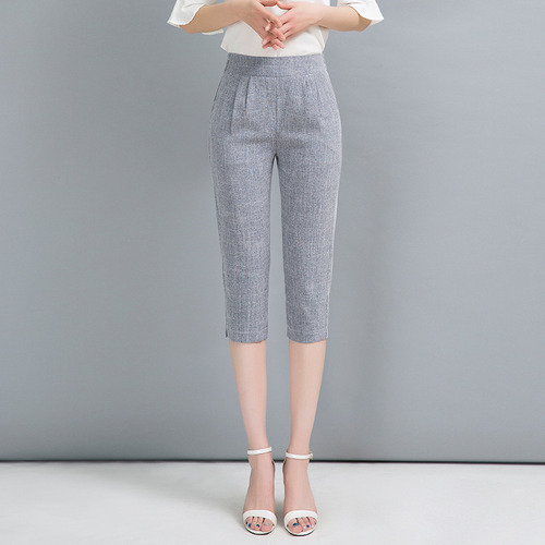 Pantalones Capri Pants De Lino Y Algodón Para Mujer