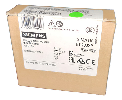Siemens 6es7134-6ff00-0aa1, Modulo Entradas Analogicas Ai 8u