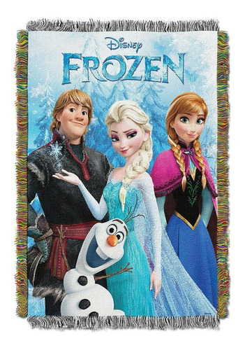 Manta Tejida Disney  Frozen 48 X 58 Elsa Anna Kristoff Olaf