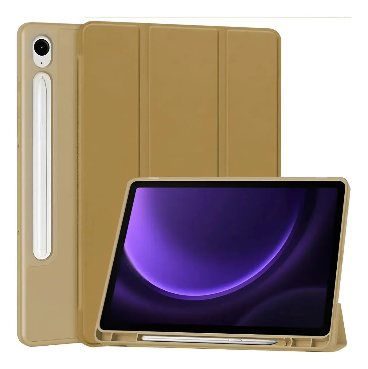 Capa Samsung Galaxy Tab S7 S8 S9 Tablet Suporte Dobrável Cor Dourado