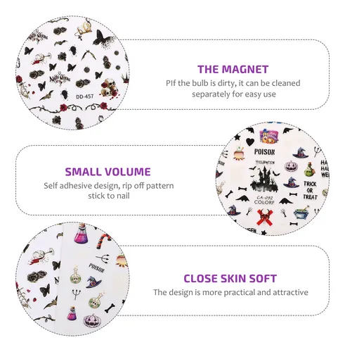 Adhesivos De Uñas Skz Stickers Para Halloween, 12 Hojas
