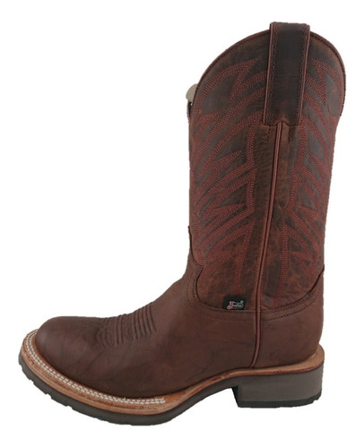 Imagen 2 de 5 de Bota Tipo Rodeo Oval Hombre Marca Justin Color Waxy Brandy