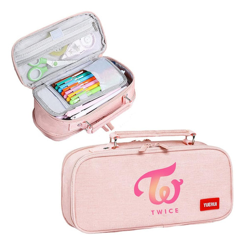 Cartuchera Escolar Doble Bolsillo Yx&st Twice Rosa