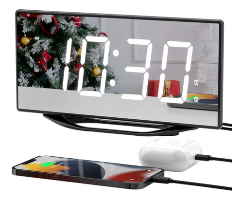 Reloj Despertador De Pantalla Led Grande De 8.7 Pulgadas Con