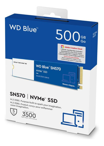 Ssd M.2 500gb Wd Blue Sn570 Nvme Pcie M.2 Laptop-pc