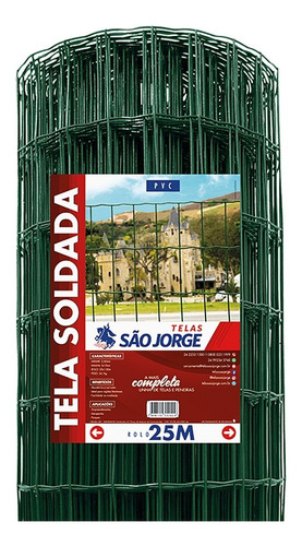 Tela Soldada 05x10 Pvc Fio 2mm 25x1,00 - São Jorge