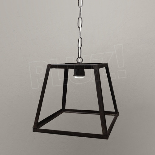 Imagen 4 de 10 de Lámpara Colgante Cubo Prisma 1 Luz - Hierro Negro