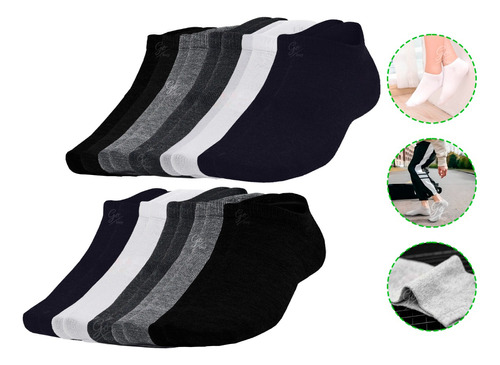 Calcetines Comodos Par X 10 Medias Tobilleras Usa Con Zapato