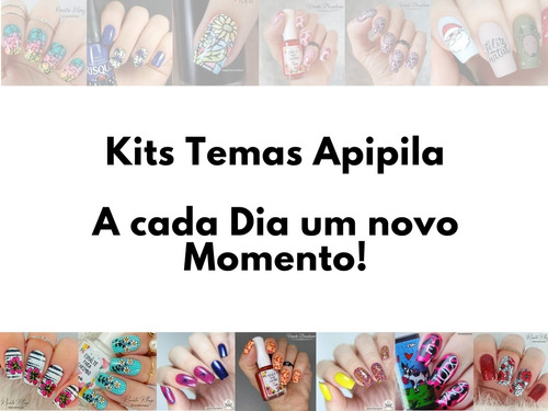 Imagem 5 de 10 de Kit Placas E Carimbos De Unhas Apipila Religiosos Duplo