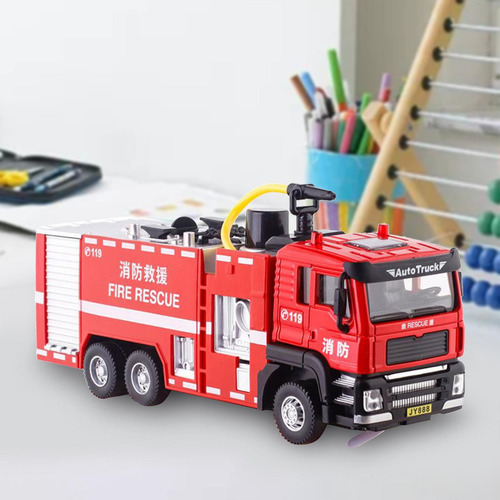 Camión De Bomberos A Escala 1/32, Modelo De Pulverización Y
