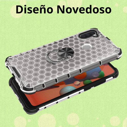 Funda Para Galaxy A50 Con Mica Varios Modelos Antigolpes Gris Honey Ring