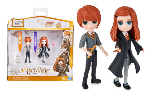 Harry Potter Pack 2 Muñecos Ron Y Ginny Weasley Figuras