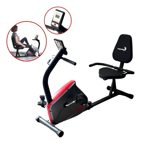 Bicicleta Ergométrica Horizontal Magnética Monitor Portátil