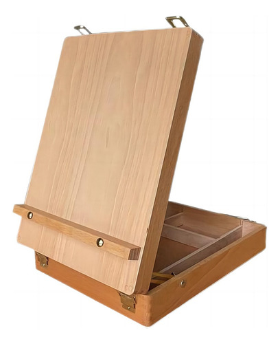 A Caja De Bocetos De Mesa Grande Ajustable De Madera,