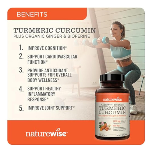Naturewise - Curcumina Orgánica, No Model, 1