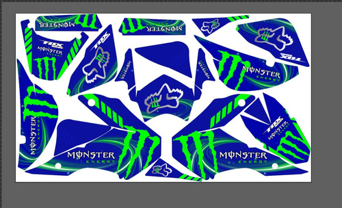 Stickers Para Dm250 Naranja   Mons - Azul