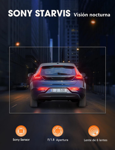 Dash Cam Kingslim D5 4k con Wifi Cámara frontal para coches 256 GB