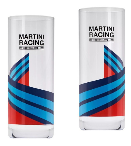 Par Copos Longo Cristal Long Drink Porsche Martini Racing