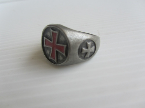 Antiguo Anillo Templario Luminatis Raro Aleacion Talla 10 Va