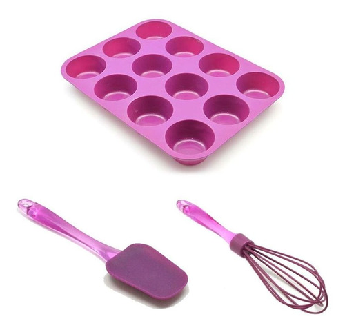 Kit De Reposteria (molde+espatula+batidor) 99134 -morado