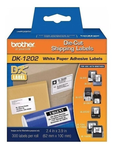 Cinta Brother Dk1202 (62 Mm X 100 Mm),300 Etiquetas