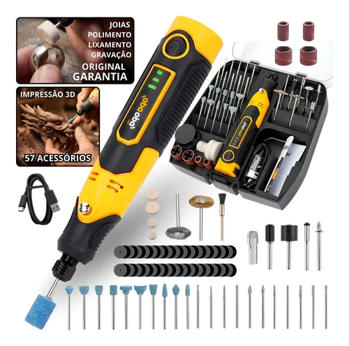 Caneta Micro Mini Retifica Sem Fio Profissional Kit Multiuso 127/220v 60 Hz 900 W