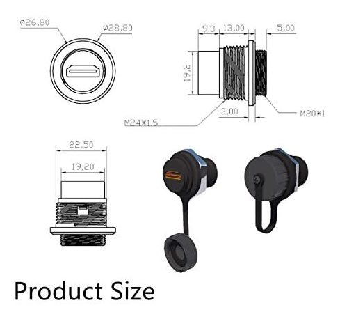 Acoplador Hdmi Impermeable 2 Conector Montaje Panel 4k