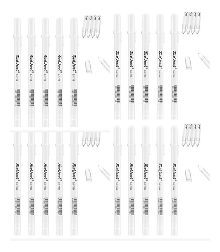 20* Canetas De Tinta Branca Para Canetas De Design De Ilustr