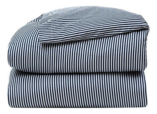 Funda De Duvet Luuna, Individual Color Azul Marino Rayas Diseño de la tela