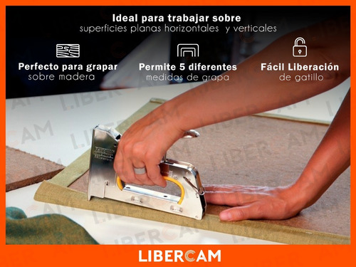 Imagen 6 de 10 de Engrampadora Clavadora Manual Metalica 13mm 4-6-8