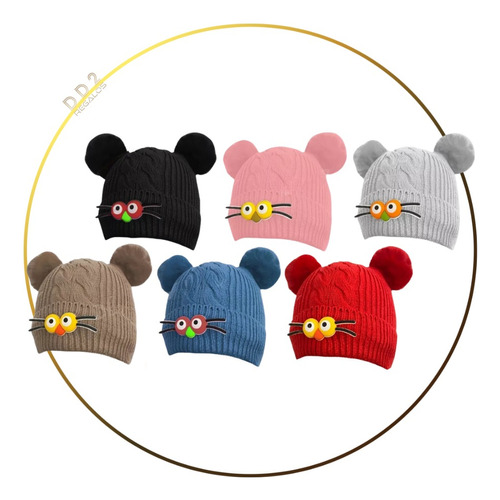 Gorro Pompón De Lana Niños Interior Polar Invierno Animales