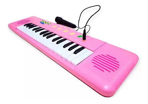 Brinquedo Teclado Piano Infantil 32 Teclas Com Microfone (ROSA)