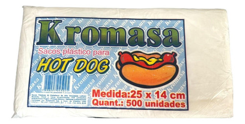 500un Saco Leitoso Cachorro Quente Hot Dog Delivery 25x14cm