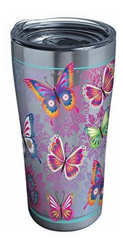 Vaso De Acero Inoxidable Con Motivo De Mariposa Con Tap...