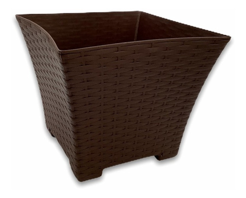 10 Macetas Rattan Cuadrada Mediana 8.5 Lts