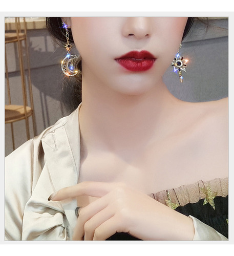 Pendientes M Largos Con Forma De Estrella De Cinco Puntas, A