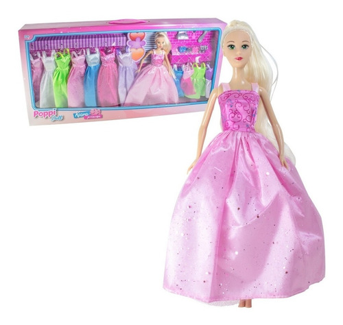 Muñeca Kiara Princesa Con Vestidos Y Accesorios Poppi Doll