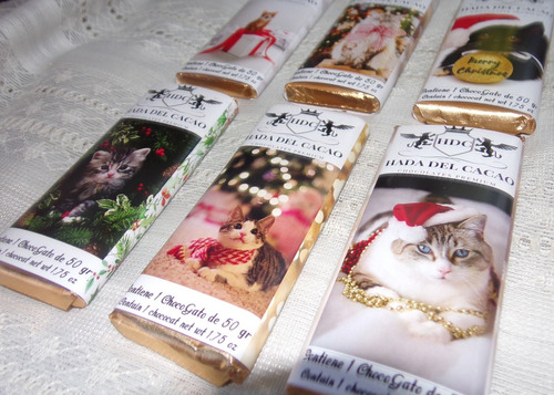 Imagen 2 de 6 de Pack Regalo Navidad Chocolates Gatos (choco Gato) + Bandeja+