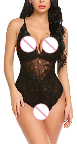 Body De Lencería De Encaje Para Mujer, Talla L, Con Encaje E