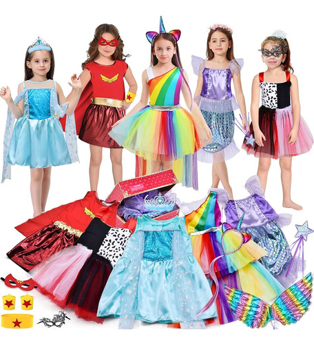 Toylink Girls Princess Dress Up Trunk Pretend Play Costume S