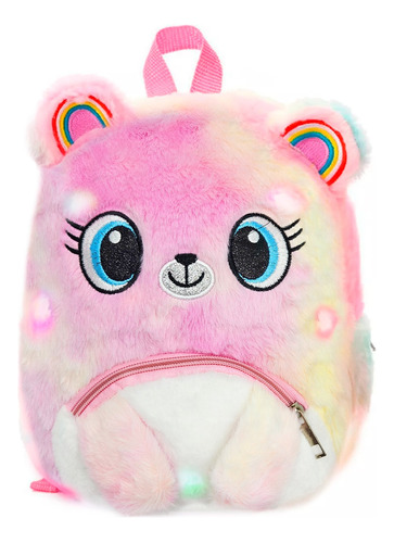 Bolso Mochila Jardin 3d Luces Peluche Animales Multicolor Ax