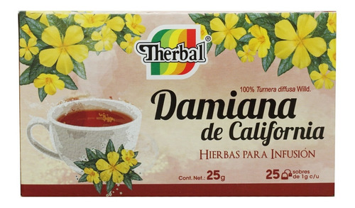 Imagen 5 de 5 de (3 Piezas) Té Damiana De California (25 Sobres) Therbal