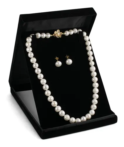Collar y aretes de perlas deals