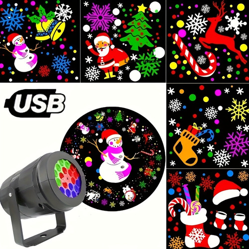 Proyector Luces De Navidad Multiple 270°
