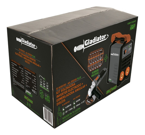 Kit Mini Soldadora 130a Y Mini Esmeriladora 600w Gladiator